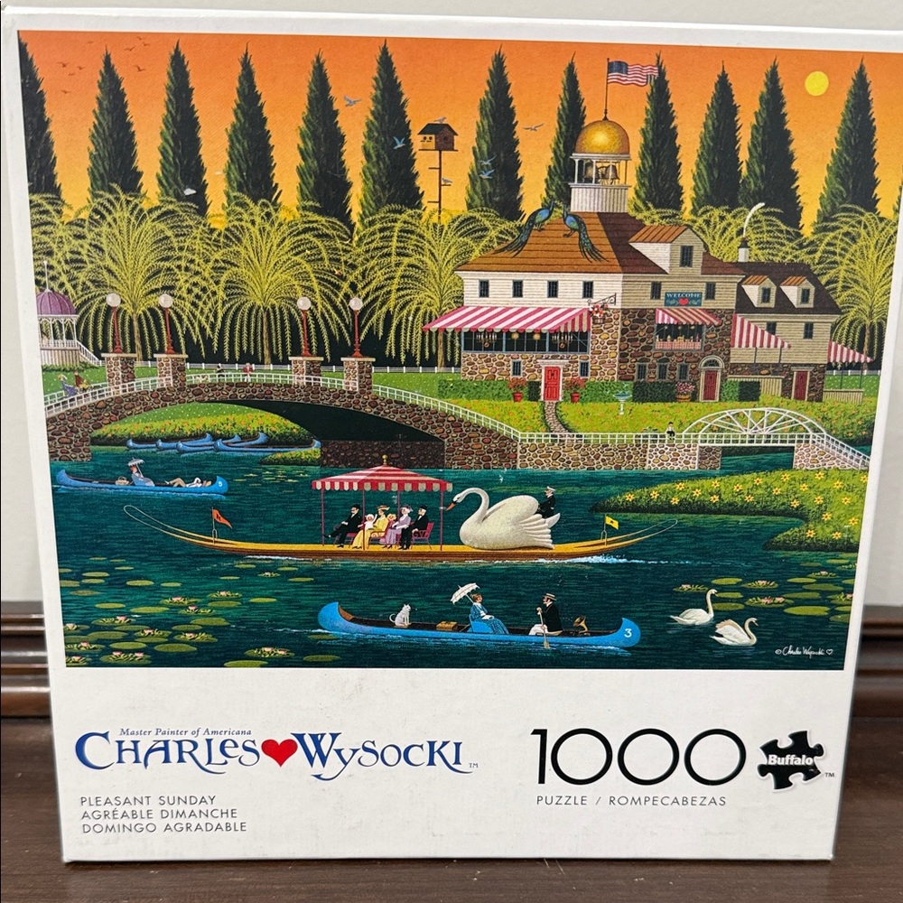 Charles Wysocki 1000-Piece Puzzle - Scenic Orange and Blue Artwork